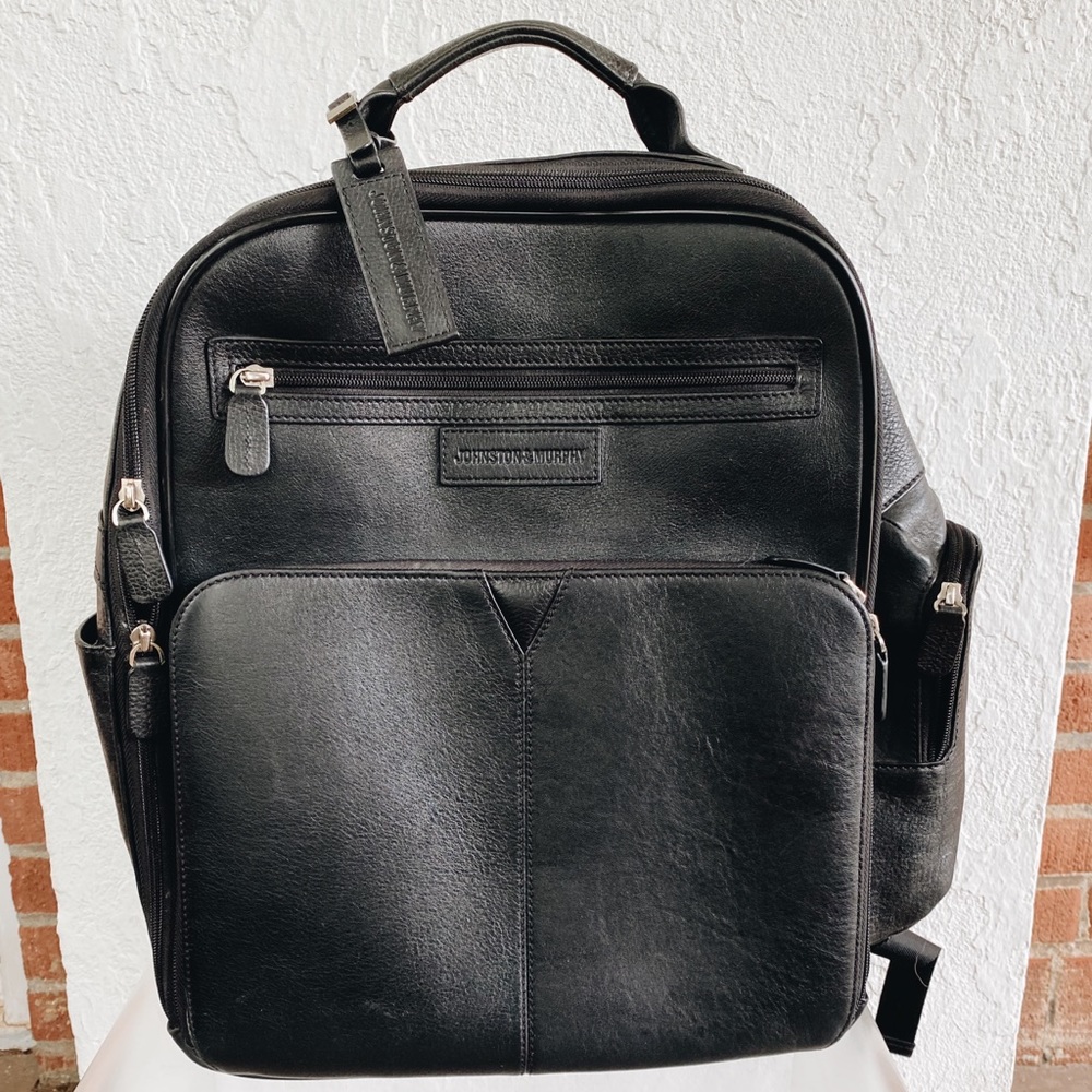 Black leather travel bag